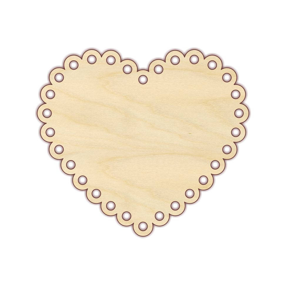 Heart Wooden Cutout 7, ⅛” Thick