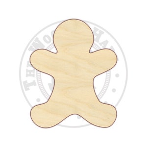 Gingerbread Man 4&quot;-16&quot; - Wood Cutout  - 170195 -  Unfinished wood