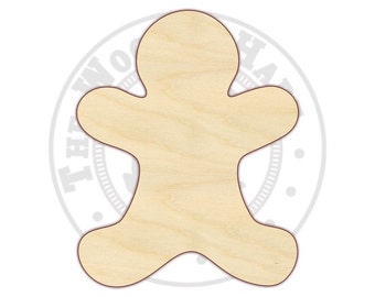 Gingerbread Man 4"-16" - Wood Cutout  - 170195 -  Unfinished wood