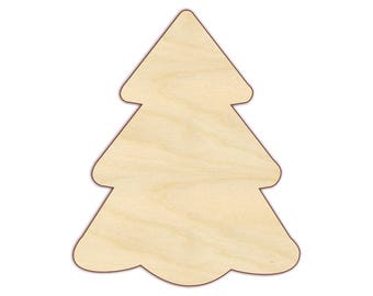 Christmas Tree Wood Cutout 3" - 12" - 170214 - Unfinished wood, Various sizes