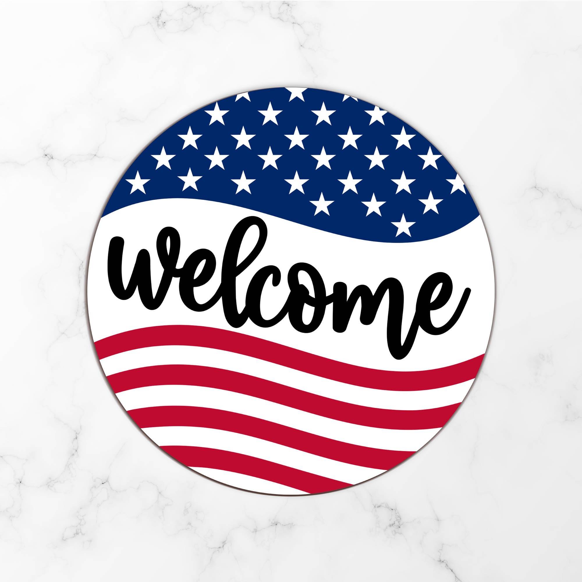 Patriotic Welcome Sign - 4th of July US Flag Door Hanger - Etsy