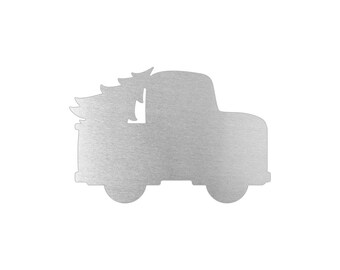Pickup Truck Tree  Aluminum Christmas Ornament Blanks - Stamping Blanks -  Laser Cut Metal Blanks - Aluminum Truck Blank -  170454