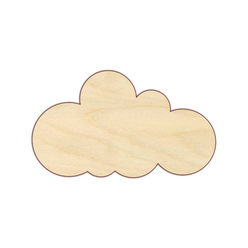 Cloud Wood Cut Out 170174 Unfinished wood Various sizes nursery decor image 1