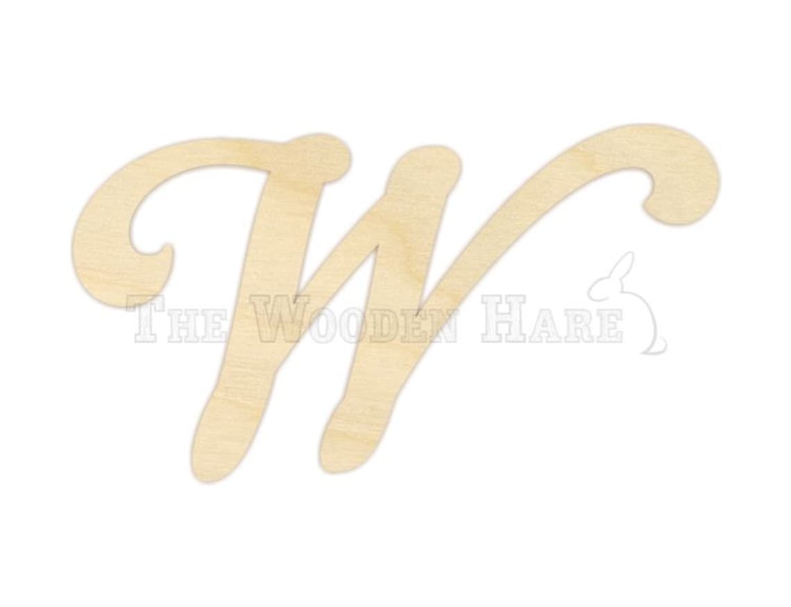 Script Font Wood Letter or Number Cut Out - 150108 - Unfinished ...