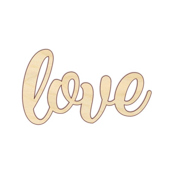 Word Love - Laser Cut Out Unfinished Wood Craft Shape WRD75 Word Love - Laser Cut Out Unfinished Wood Craft Shape WRD75