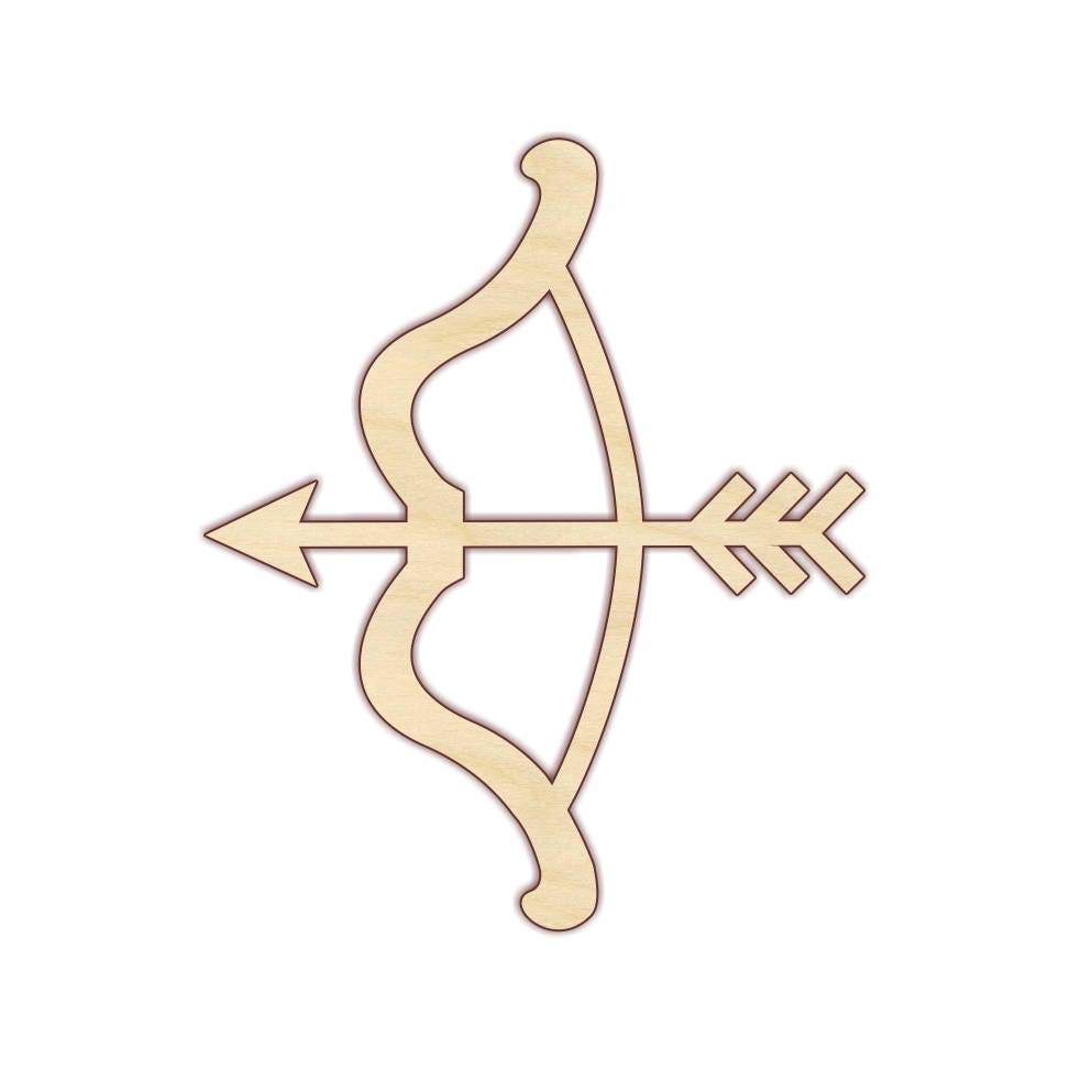 Bow and Arrow Wood Cutout Unfinished Wood 160421 - Etsy