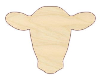 Cow Head - Farmhouse Kitchen Decor - Laser Cut Wood - Wood Cutout Shape - Unfinished Wood - 170620