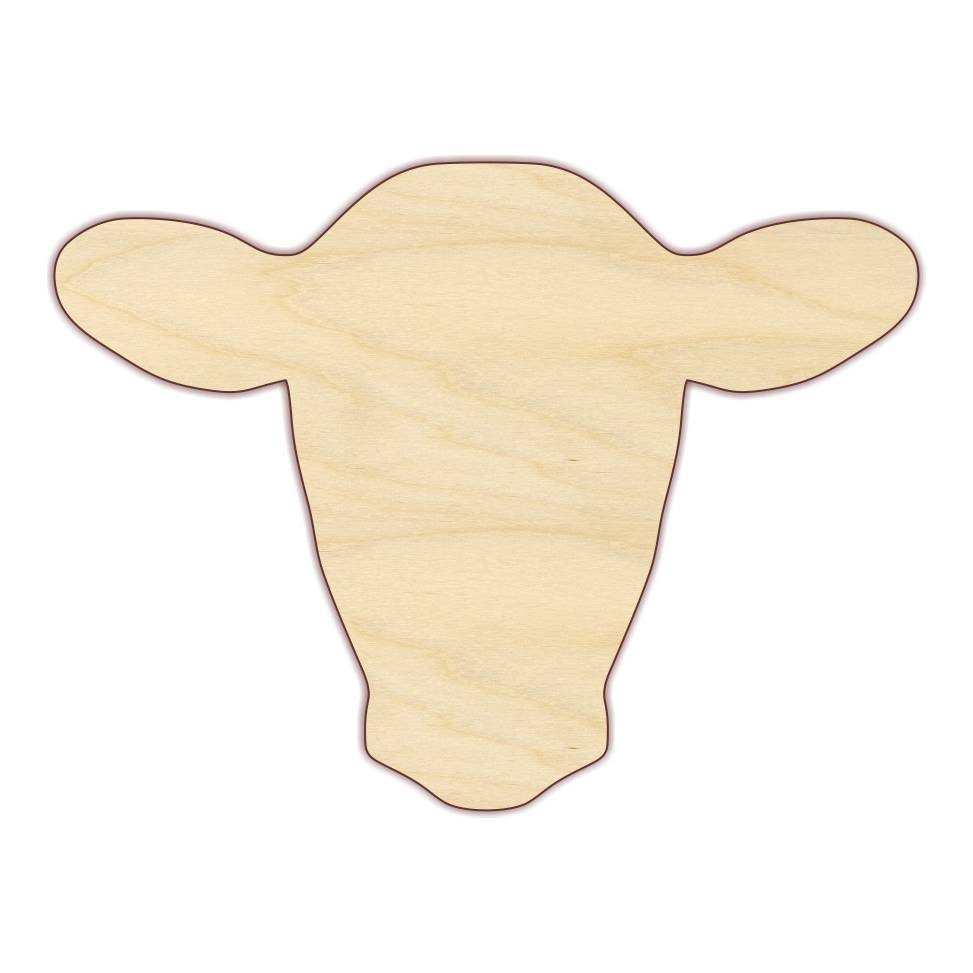 Cow Head Farmhouse Kitchen Decor Laser Cut Wood Wood Cutout Shape