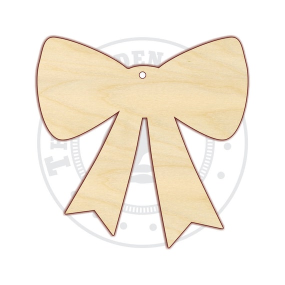 Bow - Laser Cut Out Unfinished Wood Craft Shape BOW3 Bow - Laser Cut Out Unfinished Wood Craft Shape BOW3