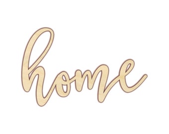 Home Wood Cutout - Home Sign - Home Wood Sign - Wood Words - Wooden Word - Wood Word Cutout - Home Wood Word - 160199