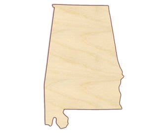 Alabama State Shape - State of Alabama - Laser Cut Unfinished Wood