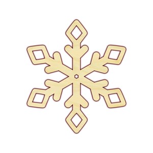 Snowflake - Wood Cutout - Unfinished wood