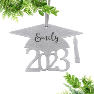 Personalized Graduation Ornament 2023 2022 - Gift for Graduate - Aluminum Metal