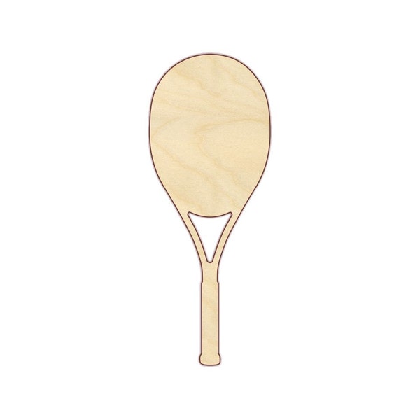 Tennis Racket - Unfinished Wood Shape - Wood Craft Shapes - 170429