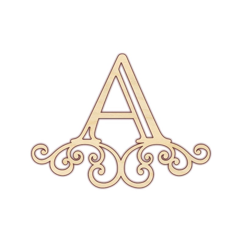 Monogram Letters Scroll Monogram Wooden Letters Wall - Etsy