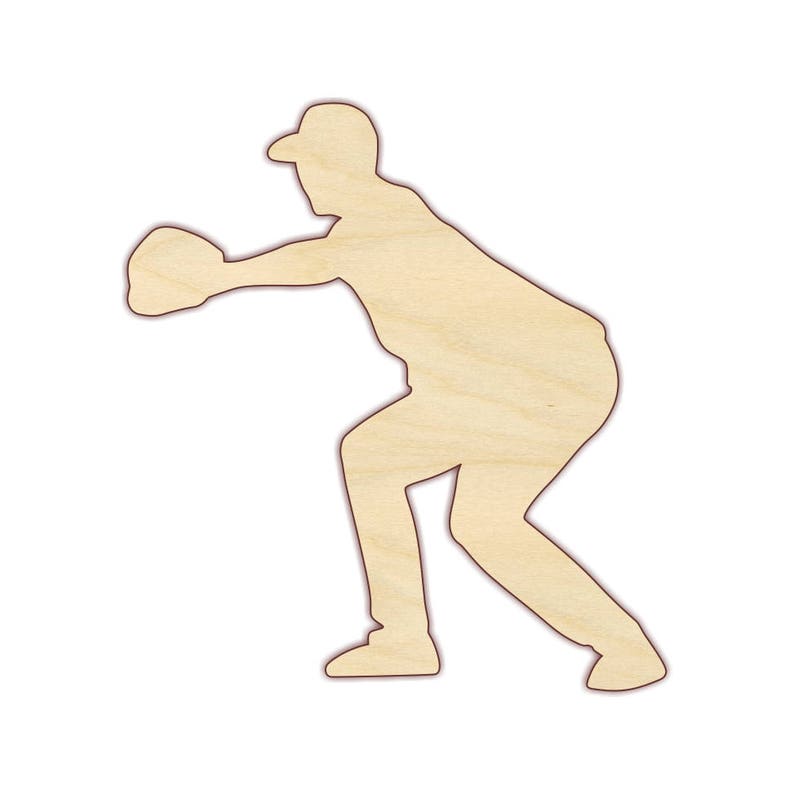 Baseball Player Wood Cutout Unfinished Wood 160339 Etsy