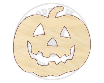 Jack O'Lantern Pumpkin Wood Cut Out - 170185 - Unfinished wood, Various sizes, Fall Halloween, Cutout Sign Wood Craft Shapes