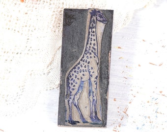 Vintage Rubber stamp wooden block print deer