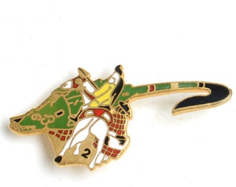 Horse racing vintage enamel pin, animal pin