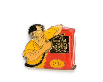 Vintage sexy french enamel pin badge