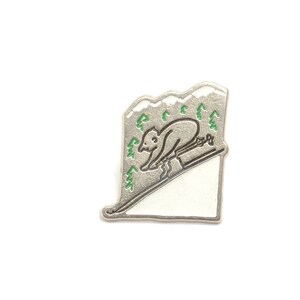 Vintage skiing pin, vintage Ski pin, vintage silver sport pin