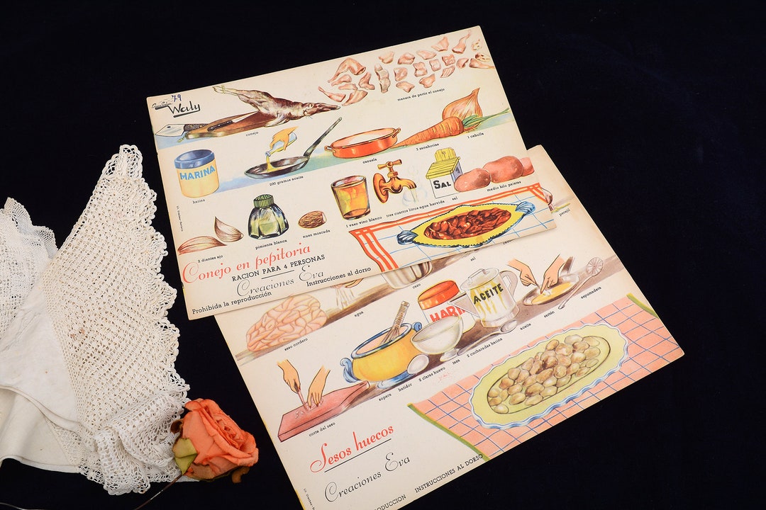Vintage Pair Of Spanish Cooking Recipes Etsy vintage-pair-of-spanish-cooking-recipes-etsy