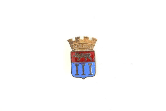 Coutance Coat of arms enamel pin badge, France, co