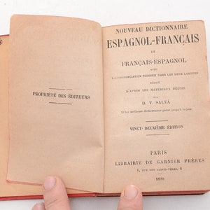 Nouveau dictionnaire espagnol-français D.V. Save Paris, 1890 image 5