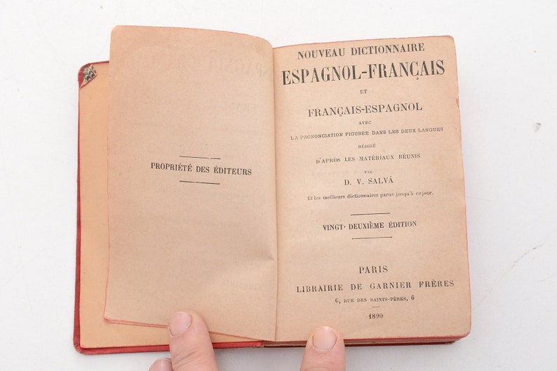 Nouveau dictionnaire espagnol-français D.V. Save Paris, 1890 image 5