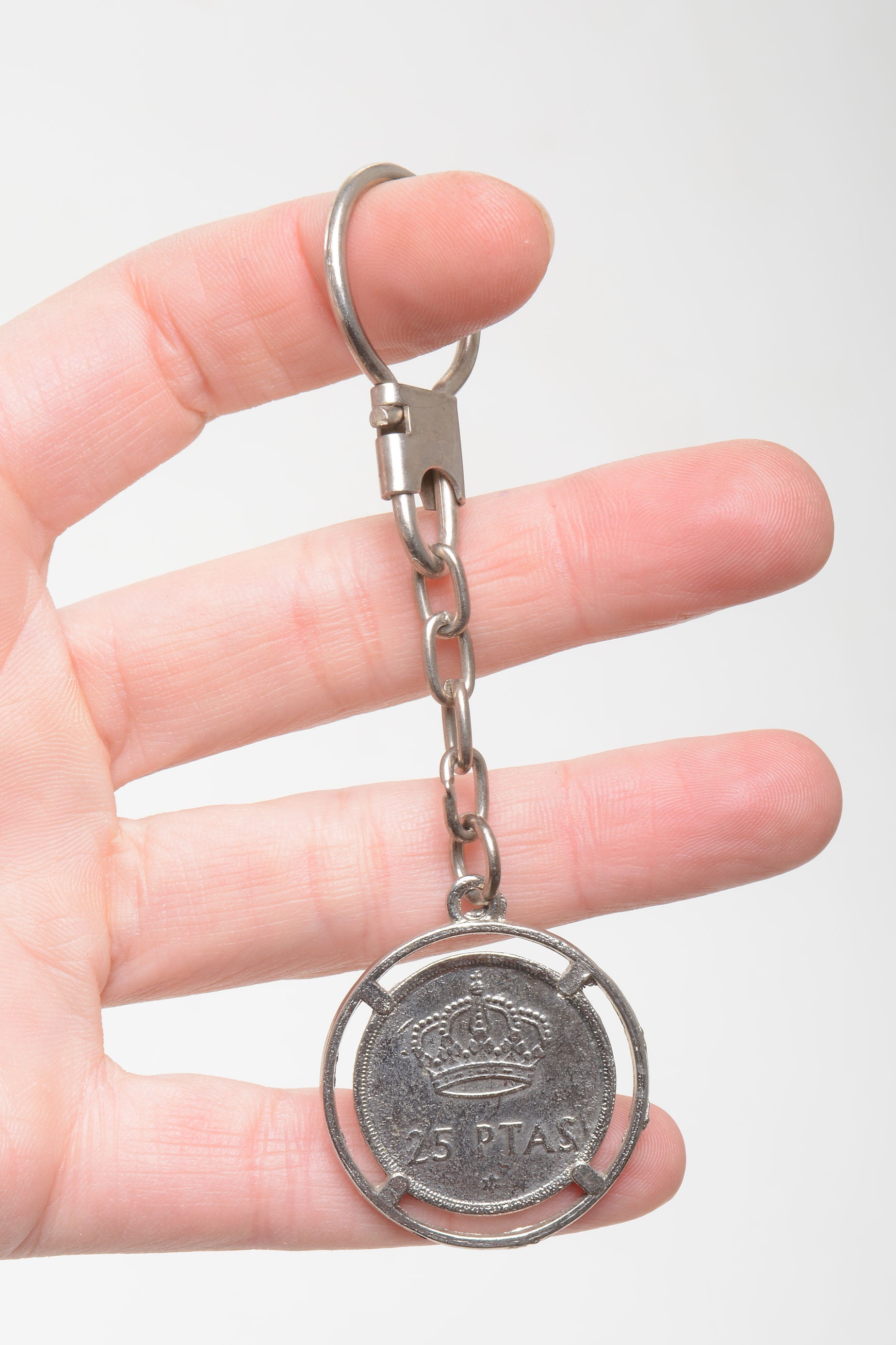 Vintage spanish coin keychain spanish souvenir keychain Etsy
