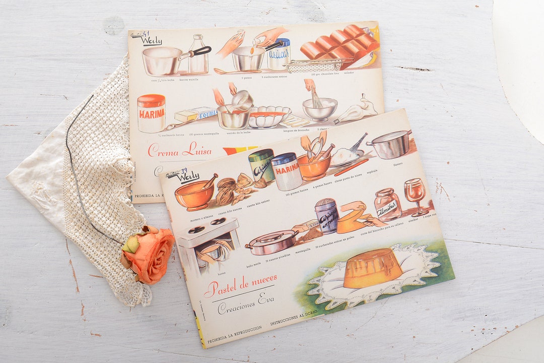 Vintage Pair Of Spanish Cooking Recipes Etsy vintage-pair-of-spanish-cooking-recipes-etsy