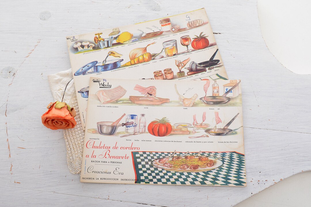 Vintage Pair Of Spanish Cooking Recipes Etsy vintage-pair-of-spanish-cooking-recipes-etsy