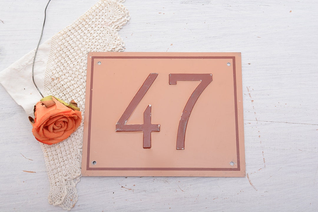 Vintage 47 Street Number Plate Etsy