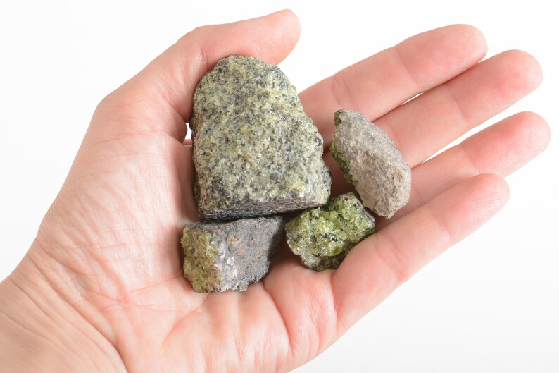 rustic decor specimens terrarium nature decor science geology Mineral specimen Peridotite olivine stones