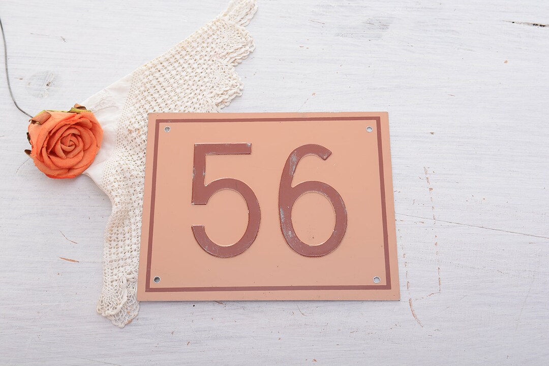 Vintage 56 Street Number Plate Etsy