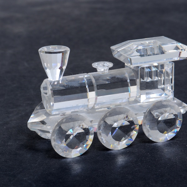 Locomotive de train vintage miniature en cristal Swarovski originale