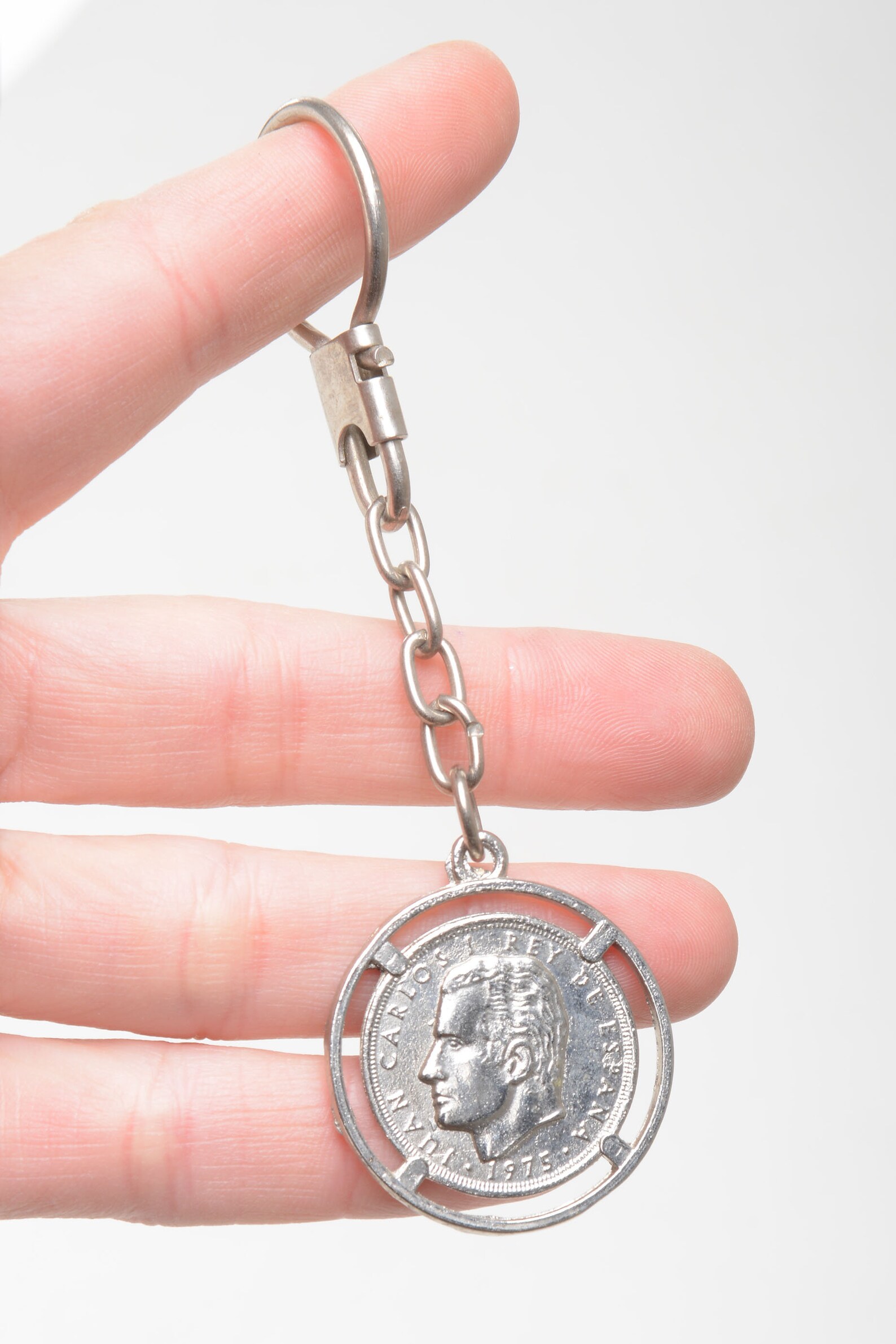 Vintage spanish coin keychain spanish souvenir keychain Etsy