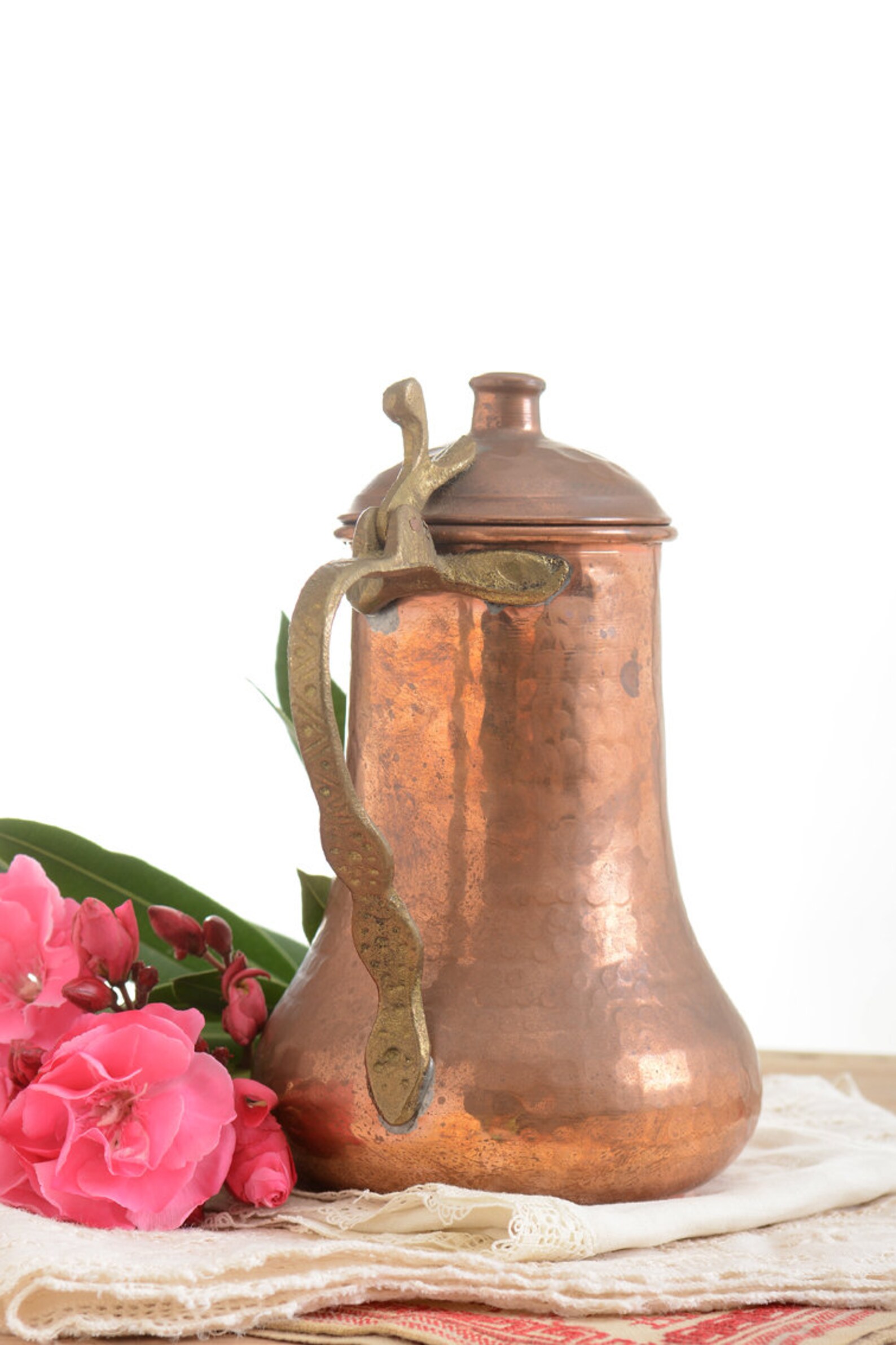 Vintage hammered copper jar with lid rustic farmhouse decor Etsy