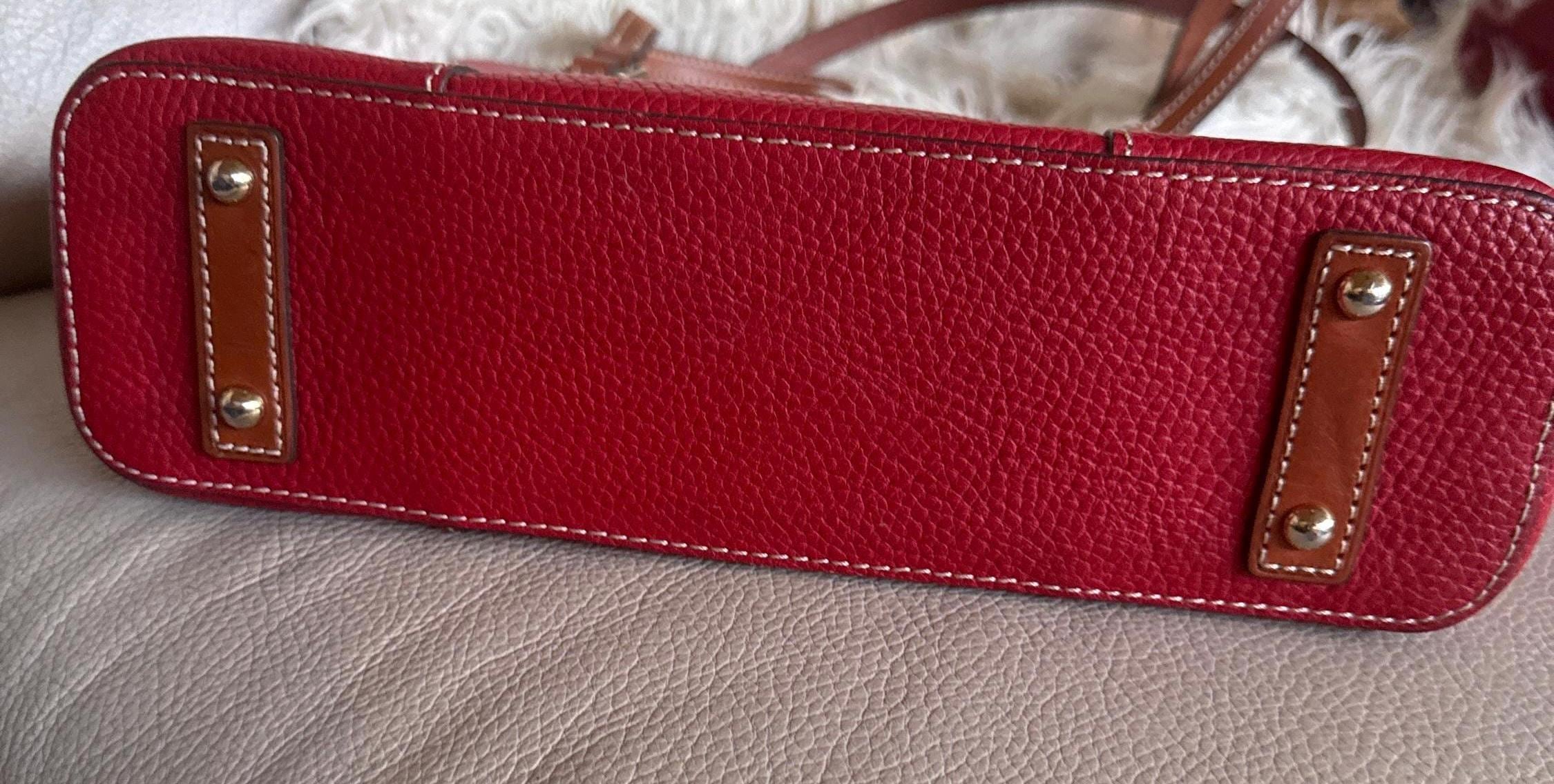 Vintage 1975 Dooney & Bourke Red Pebble Leather Shoulder Purse