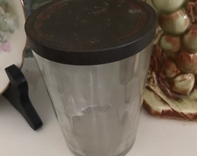 Vintage Glass Snuff Jars With Metal Lids Etsy