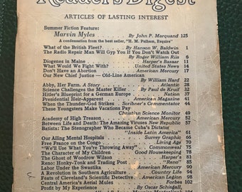 Reader's Digest 20th Year Publication August 1941