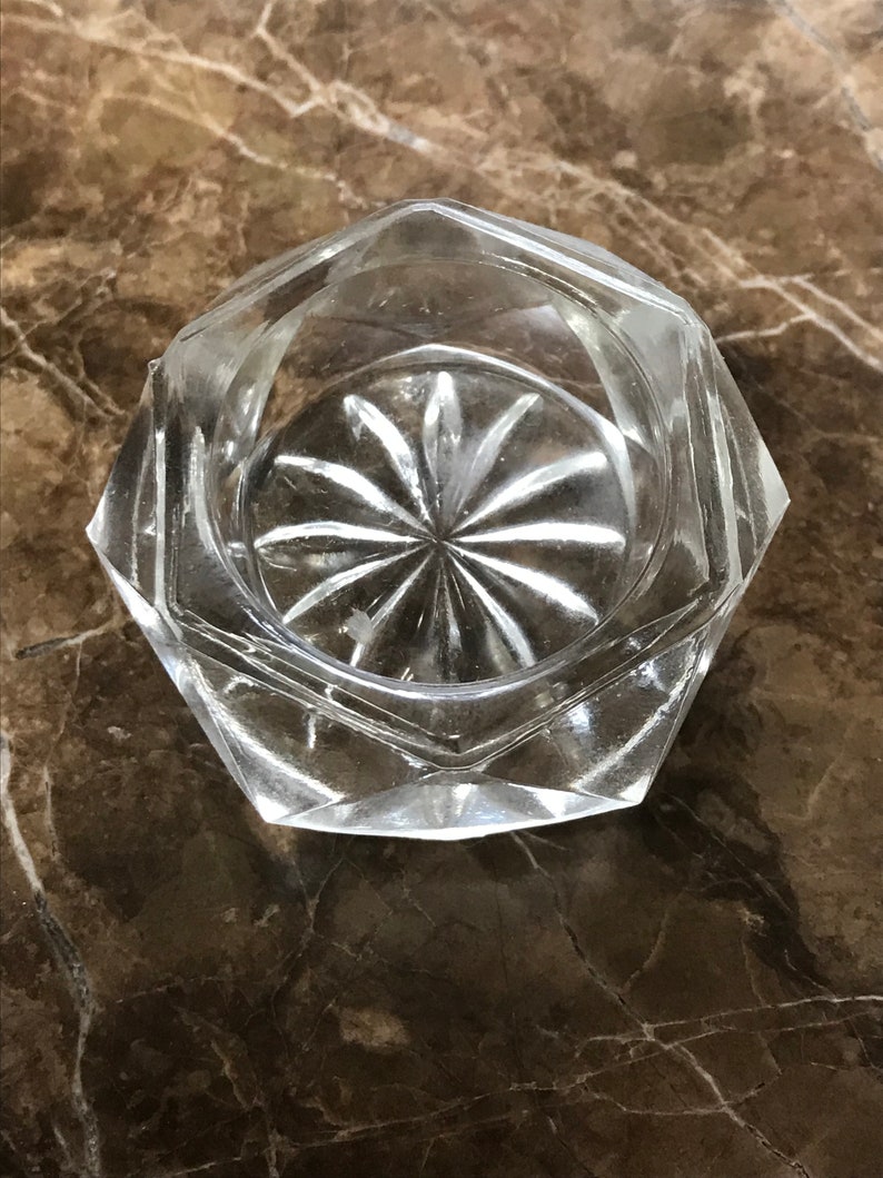 Vintage Clear Pressed Glass Salt Cellar Etsy