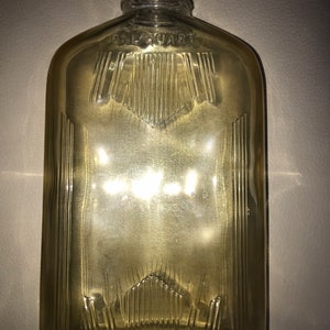 Vintage 1920s Clear Glass Refrigerator Water Bottle Pebble Design
