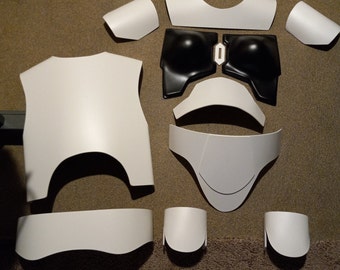 FEMALE MANDALORIAN STANDARD Boba Fett Style Armor set (pronounced breast cups)
