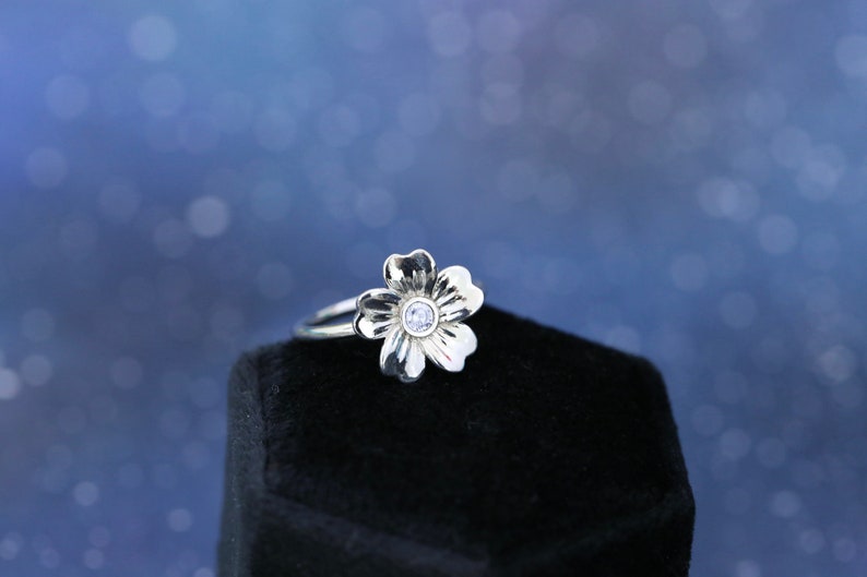 Cremation Ring for Ashes The Jocelyn Ring 4mm Flower Gemstone Cremation Ring for Ashes image 3