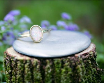 Glass Cremation Ring for Ashes • Glass “Nicole” Ring • 8x6mm Oval Glass Cremation Ring for Ashes