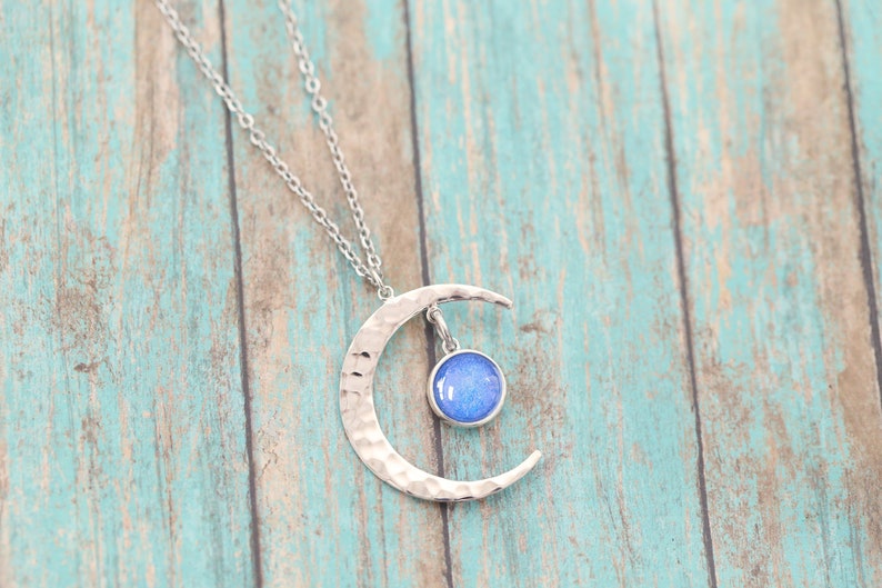 Ash Jewelry Ash Necklace Urn Jewelry Pet Loss Urn Cremation Jewelry Sterling Silver Moon Cremation Ash Pendant