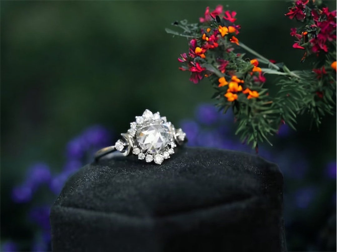 Buy Cremation Ring for Ashes the selena Ring Rose Cut Celestial Moissanite  Cremation Ring for Ashes Online in India - Etsy