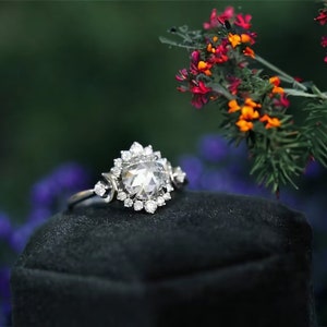 Cremation Ring for Ashes • The “Selena” Ring • Rose Cut Celestial Moissanite Cremation Ring for Ashes