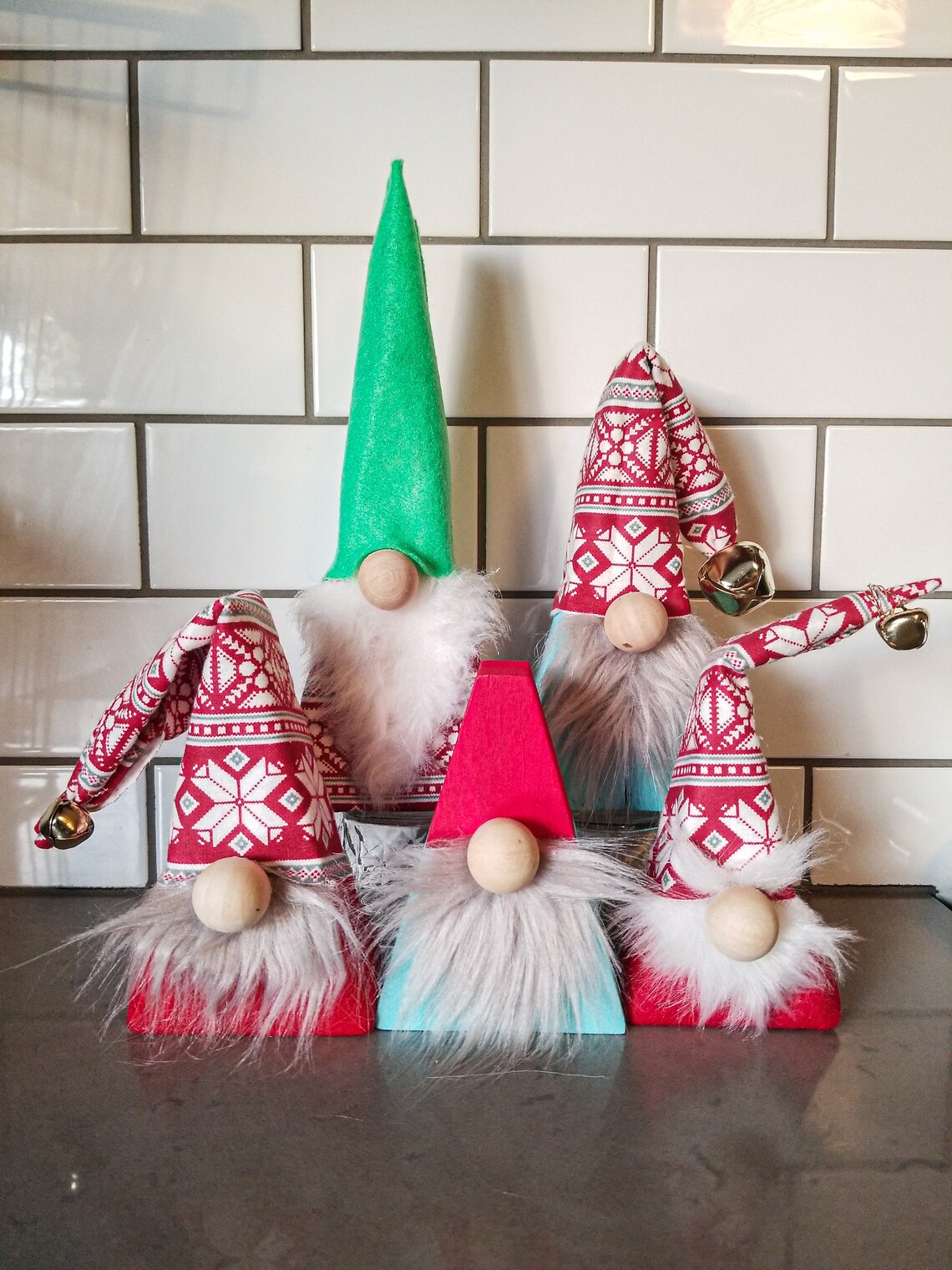 Wood Block Holiday Gnomes Etsy